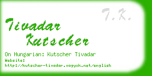 tivadar kutscher business card